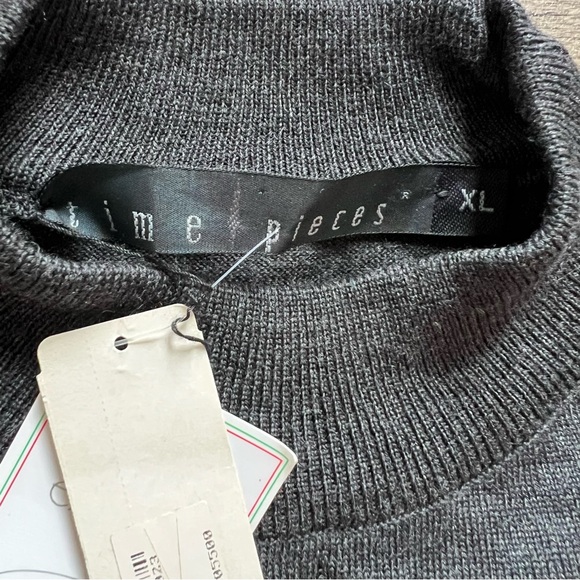 NWT Time Pieces 100% Merino Wool Gray Pullover Sweater Men's size XL - Picture 3 of 9